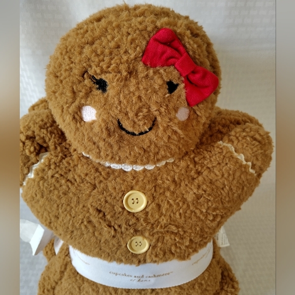 Cupcakes and Cashmere Gingerbread Boy & Girl Decor Sherpa Plush Pillow Set 2 - Picture 5 of 11